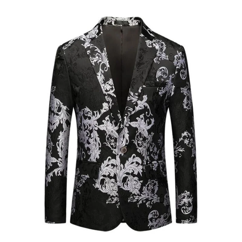 Men's new suit European and American urban style business casual single-West print jacket ternos masculino luxo костюмы clothing