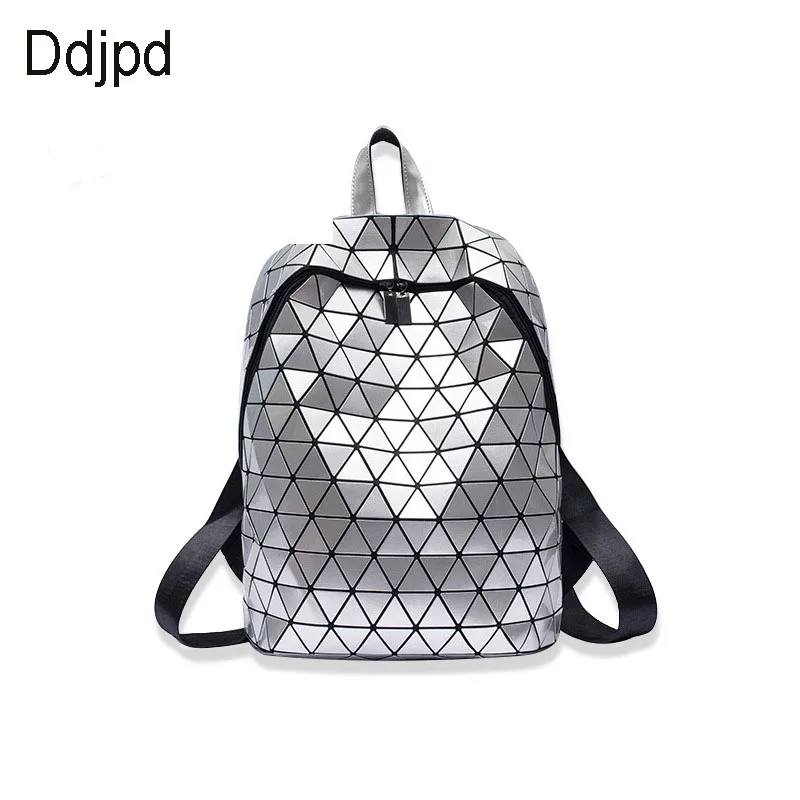 Ddjpd Women's backpack new all-match backpack female fashion large-capacity backpack geometric backpack female travel backpack