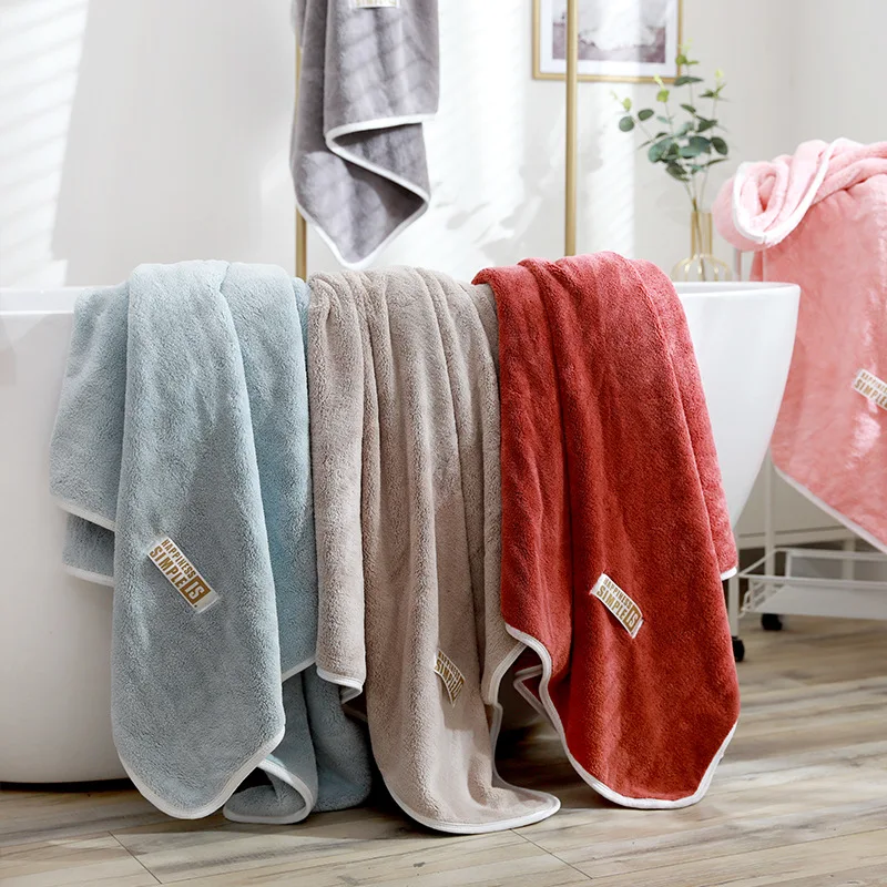 

Soft absorbent high-density coral fleece plus thickened towel bath towel 80*150