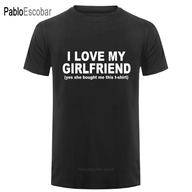 Новая модная мужская футболка с принтом I Love My Girlfriend и забавным бойфренд