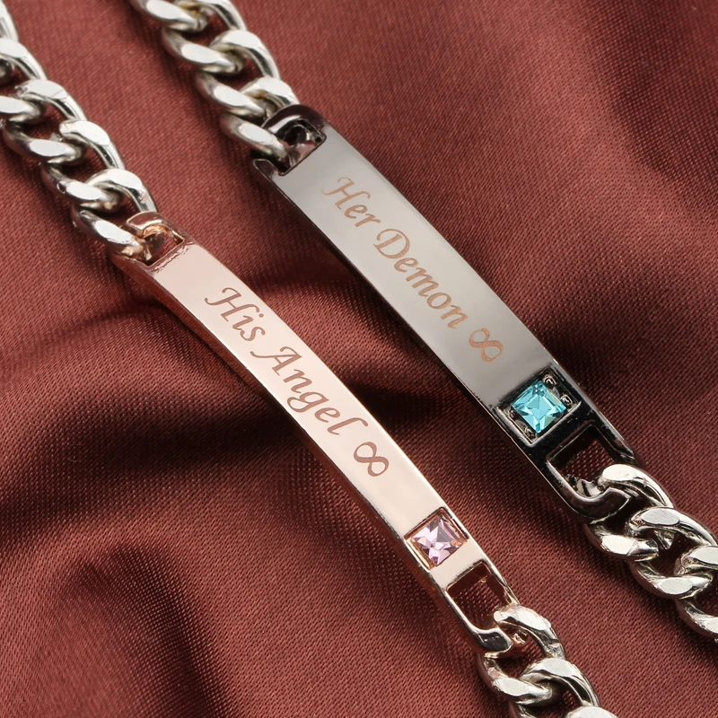 Браслет с шармами его ангел и ее демон для мужчин женщин|bracelet men|his hers braceletbracelet his her