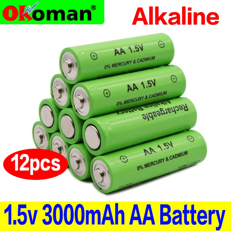Lote новый тег 3000 MAH аккумуляторная батарея AA 1 5 V. Перезаряжаемая Новинка Alcalinas drummey