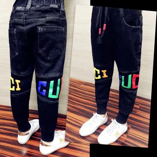 

Boys' jeans spring and autumn new trousers stretch pants big boy Korean loose casual plus velvet children's winter pants