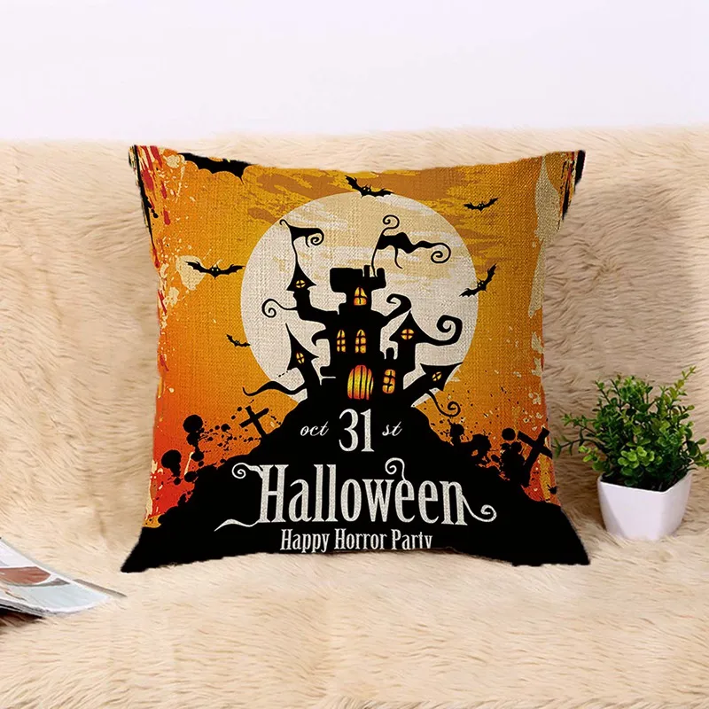Halloween Pumpkin Pillowcase Witch/Spider/Bat Cushion Cover Throw Pillow Case for Sofa Party Chair Decoration | Дом и сад