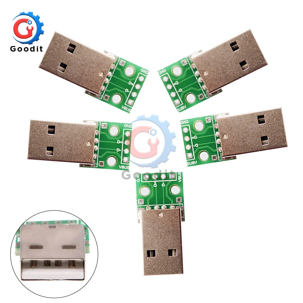 5 шт. USB адаптер DIP конвертер 4 контакта для 2 54 мм печатной платы источник питания