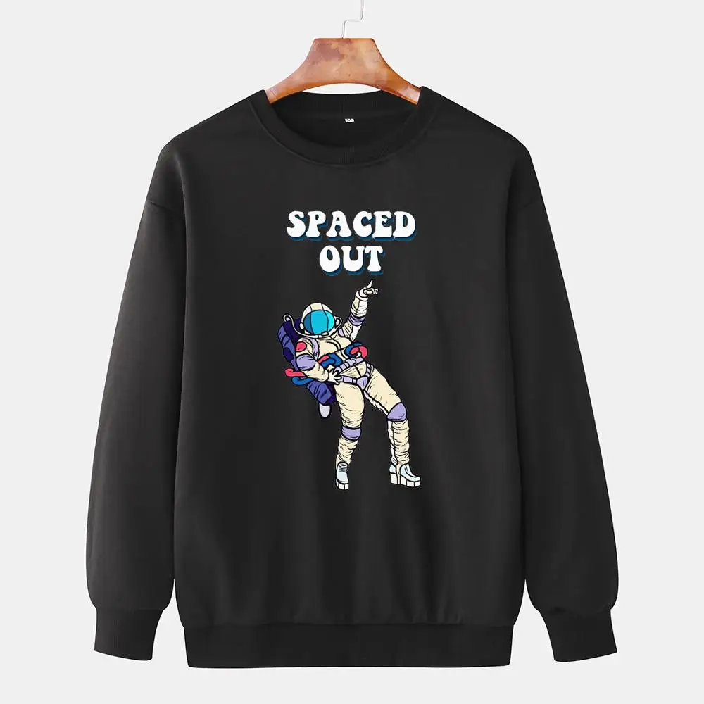 Мультфильм космонавт темно синий свободный свитер с принтом для мужчин на выход