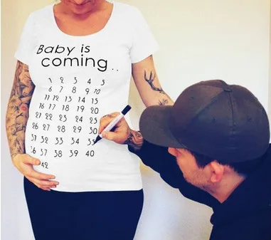 2020 Женская одежда для беременных короткая Футболка Детские Забавные топы с