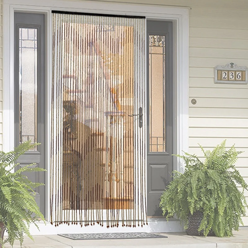 

Wooden Bead String Door Curtain Corridor Bedroom Living Room Decoration Screen Hanging Curtain Feng Shui Door Curtain