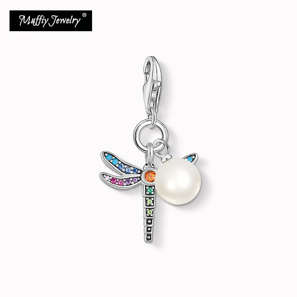 

Charms Pendant Dragonfly with Pearl 925 Sterling Silver Fit Bracelets Necklace Brand New Fine Jewelry Tropical-inspired Gift