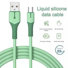 Зарядный кабель для телефона с микро-USB, 3 А, Type-C, жидкий силикон, светодиодная лампа, быстрое зарядное устройство для Samsung, Xiaomi, Huawei, зарядный USB-кабель для телефона