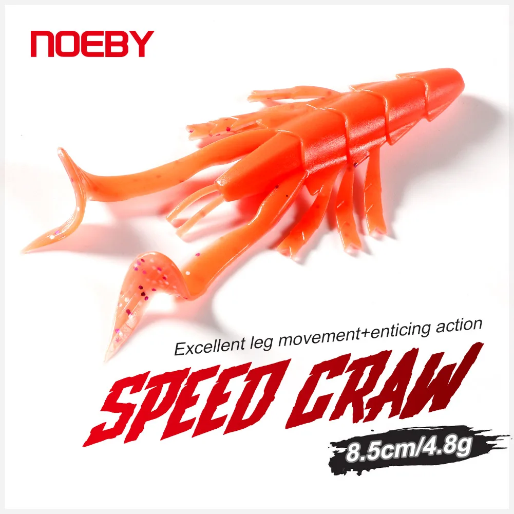 

NOEBY силиконовая Мягкая приманка Craws 85 мм, дырокол, джиг-прицеп, искусственные мягкие приманки, воблеры, приманка в виде червя креветки для лов...