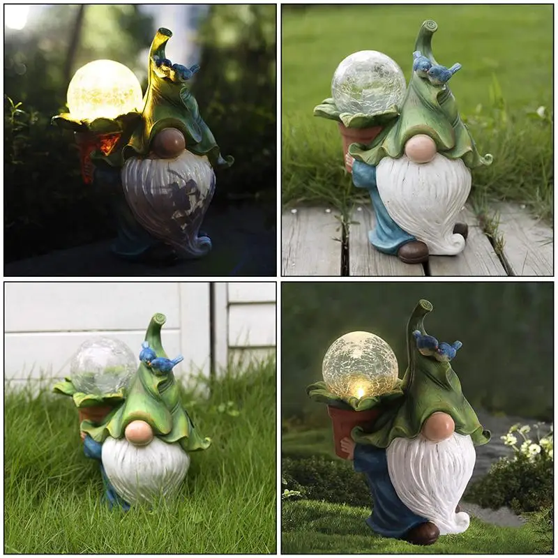 

Solar Energy Light Resin Faceless Old Man Desktop Figurine Garden Decor Lamp Home Garden Yard Decor Miniatures