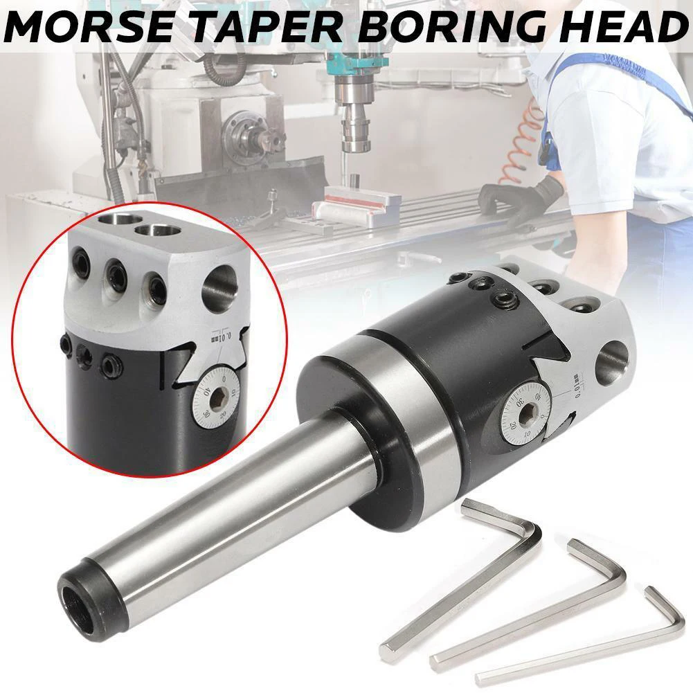 

MT3-M12 Set High-carbon Steel Universal For Lathe Milling Boring Head Adjustable Cutter Shank With Wrench Portable Hard Depth
