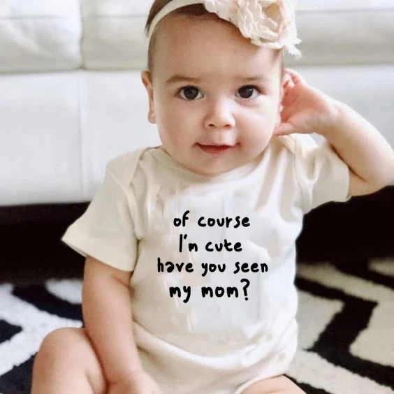 

Комбинезон детский, с надписью «I'm Cute», «Have You Seen My Mom»