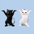 Новый ПВХ счастливый кот Милый Кот брелок кулон животное кукла сумка Аксессуары для автомобильных ключей