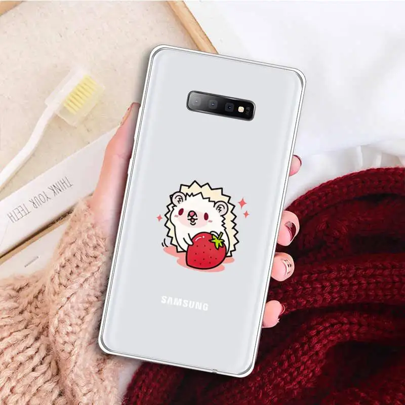 

Animal lovely cartoon hedgehog Phone Case Transparent for samsung A 21s 71 S 8 9 20 note 10 20 ultra plus