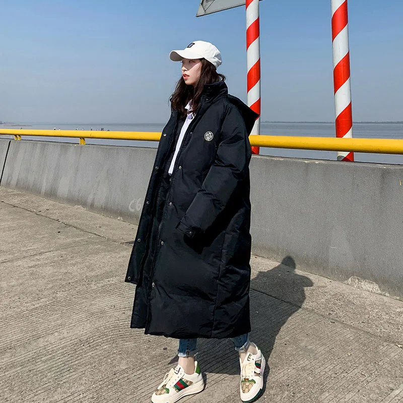Hooded Bread Coat Down Coat Cotton Coat Women Korean Loose Winter Coat Mid-Length Thick Warm Padded Jacket 2021 New s1047
