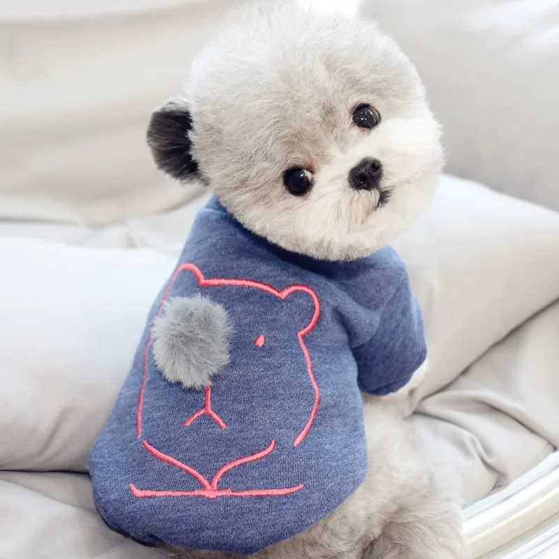 Милый нос французская одежда для бульдога синий кофейный XS XL два лапа пальто