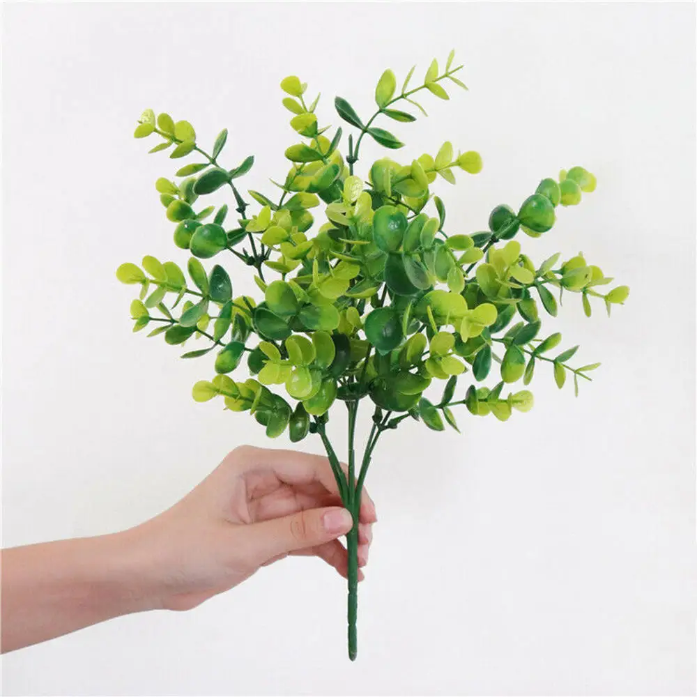 

3pcs Artificial Eucalyptus Leaves Simulation Green Plant Artificial Fake Flower Plant Leaf Home Decoration