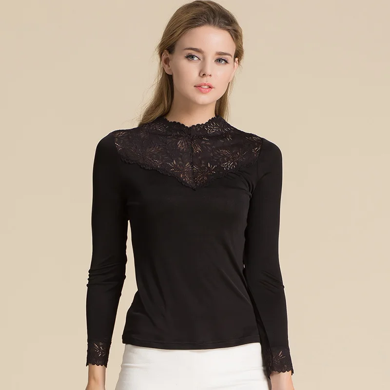 

Новинка 2021, модная однотонная женская футболка с высоким воротником и длинным рукавом