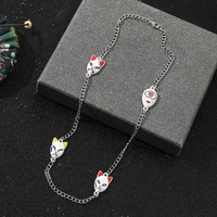 kimetsu no yaiba fox mask necklace demon slayer anime accessories cartoon women jewelry kamado tanjirou mens neck chains gift