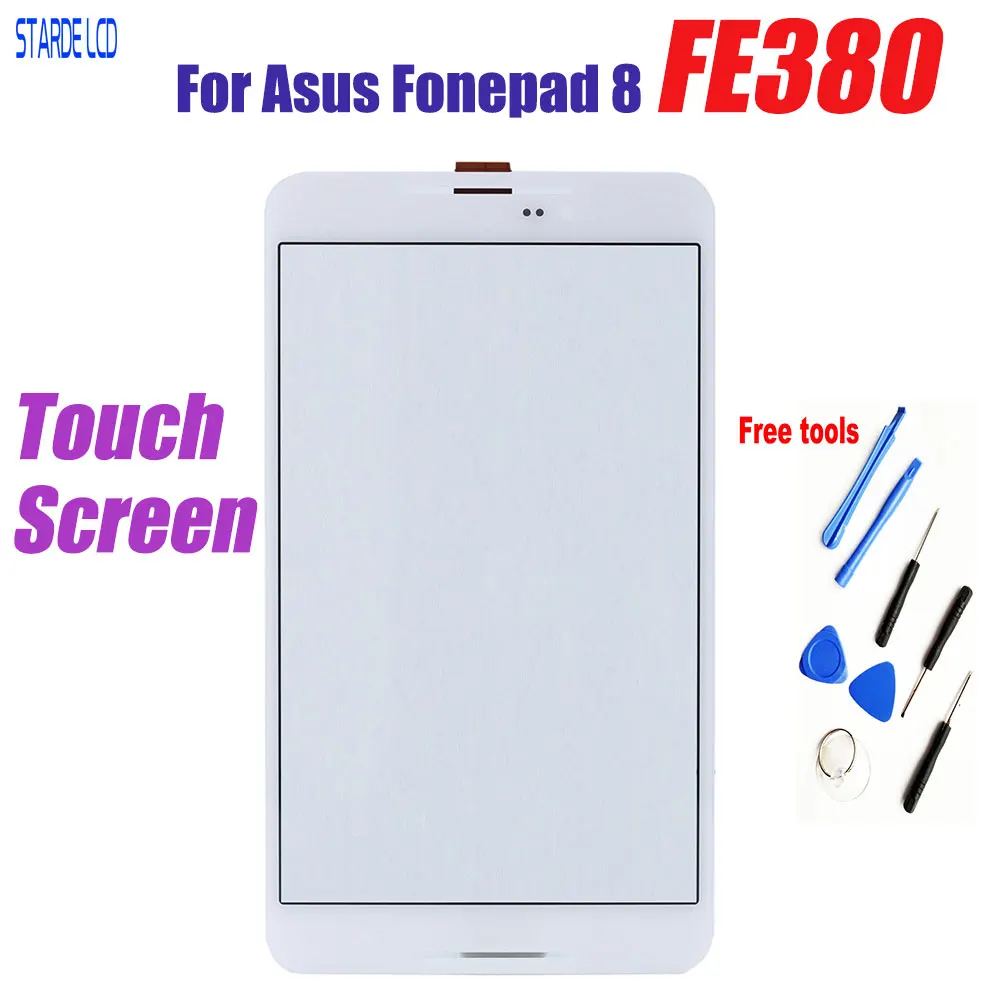 New For ASUS Fonepad 8 FE380 FE380CG FE380CXG FE8030CXG K016 Touch Screen Digitizer Glass Panel Replacement white+Free tools