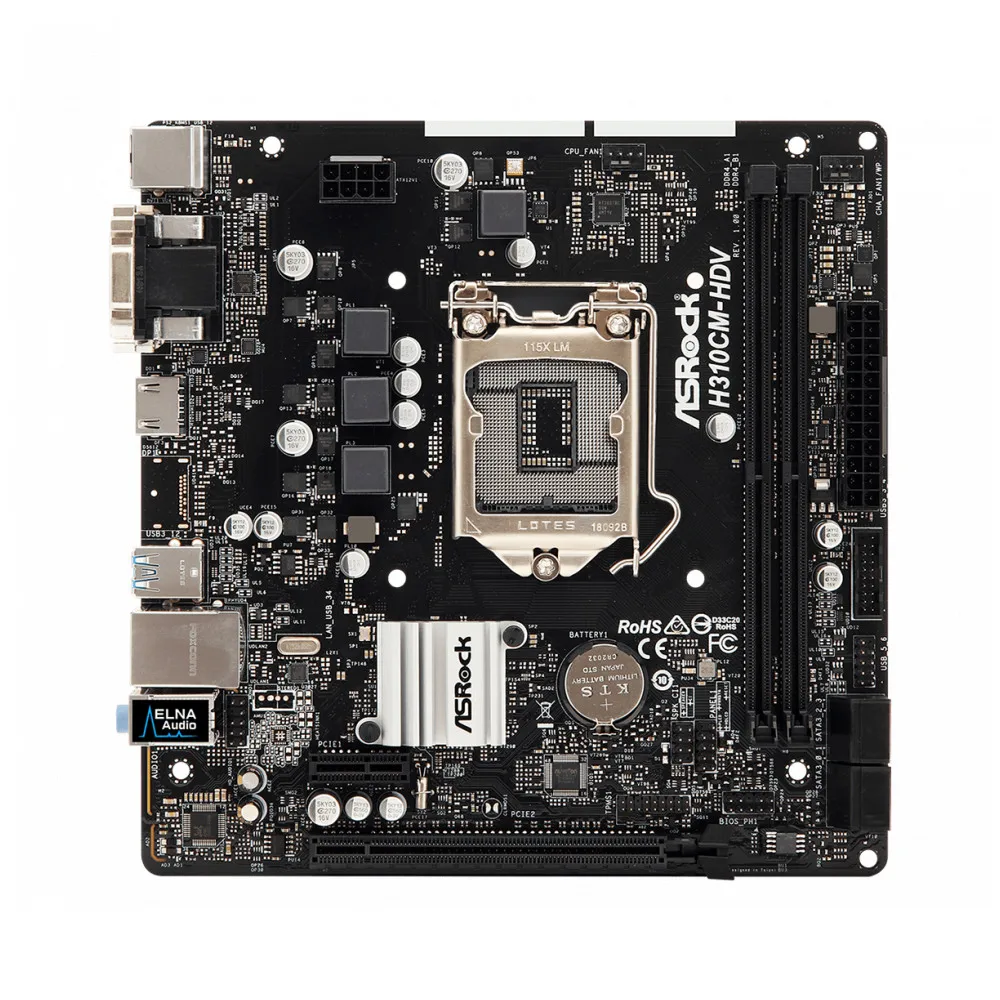 

New ASRock H310CM-HDV desktop motherboard LGA 1151 DDR4 32GB USB2.0 USB3.1 H310 Desktop board PC sales mainboard