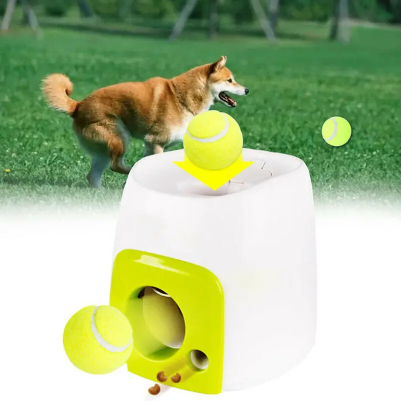 Pet Dog Interactive Treat Launcher dog toys Throwing Machine Fetch Ball Tennis supplies Fun Food Dispenser accessories | Дом и сад