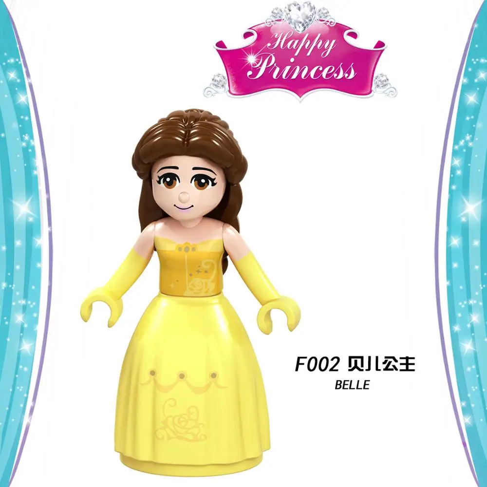 8 шт. F002-009 совместимы с Legoingly girl beauty and the Beast Anna Aisha детский подарок игра в мозги