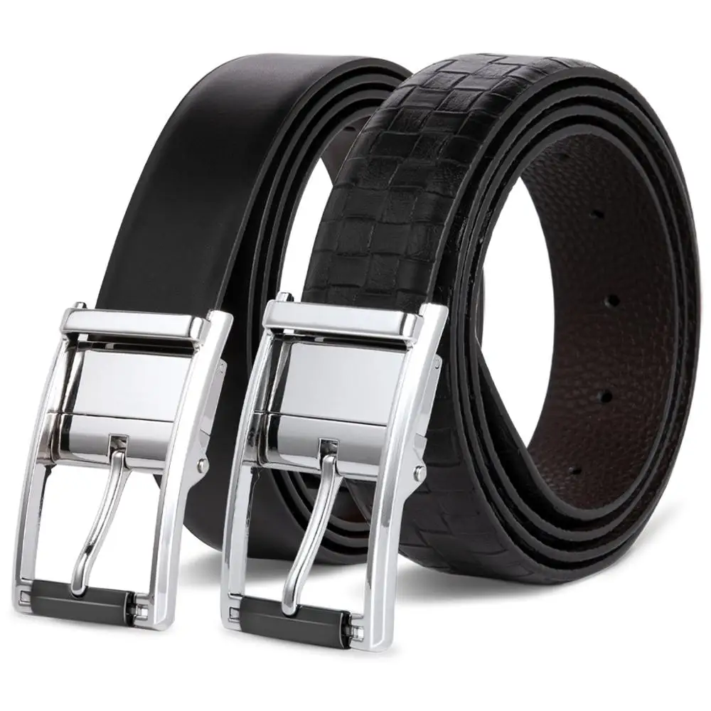 

Мужские двусторонние ремни из натуральной кожи, 3,3 см