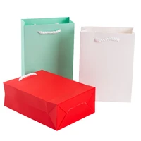 30pcslot solid thicken kraft paper gift bag paper bags birthday wedding for gifts with handle 21158cm wholesales