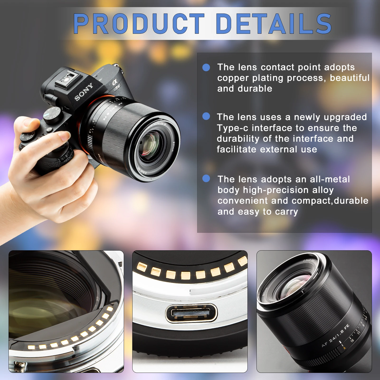 VILTROX 24 мм F1.8 для EF Sony Объектив полная Рамка Автофокус широкоугольный объектив E Mount
