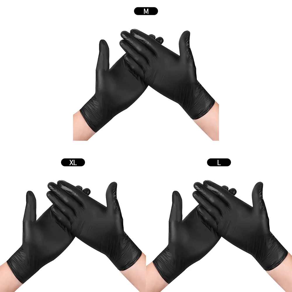Черные одноразовые хлопковые перчатки ручная уборка сада кухни бытовые плотные