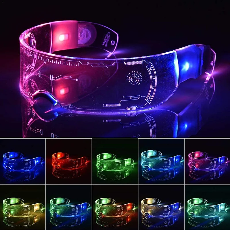 LED Glasses EL Wire Neon Party Luminous Light Up Rave Costume Decor SunGlasses Halloween Decoration | Лампы и освещение