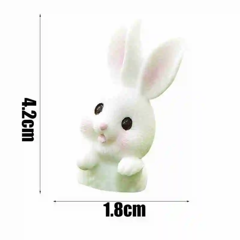 

Miniatures Rabbit Easter Hare Animal Figurine Resin Home Fairy Decoration Desk Accessories Mini Craft Garden Office Cake C9Q7