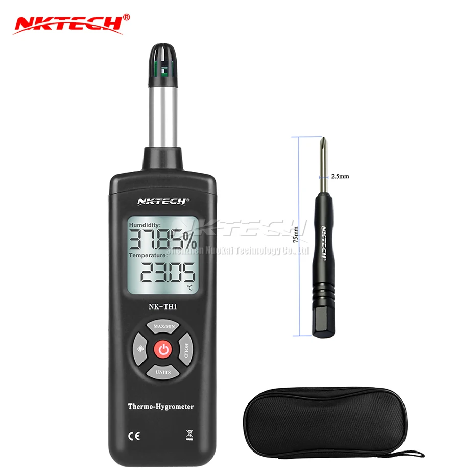 NKTH1Black NKTECH цифровой измеритель температуры и влажности NK-TH1 точки росы влажная лампа Psychrometer воздуха термо-гигрометр гигротермометр тестер - Цвет: NKTH1Black