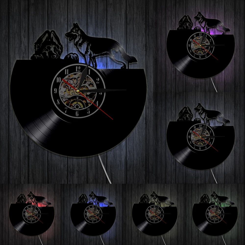 Собак современные виниловые настенные часы в виде мопса ПЭТ с животными разных