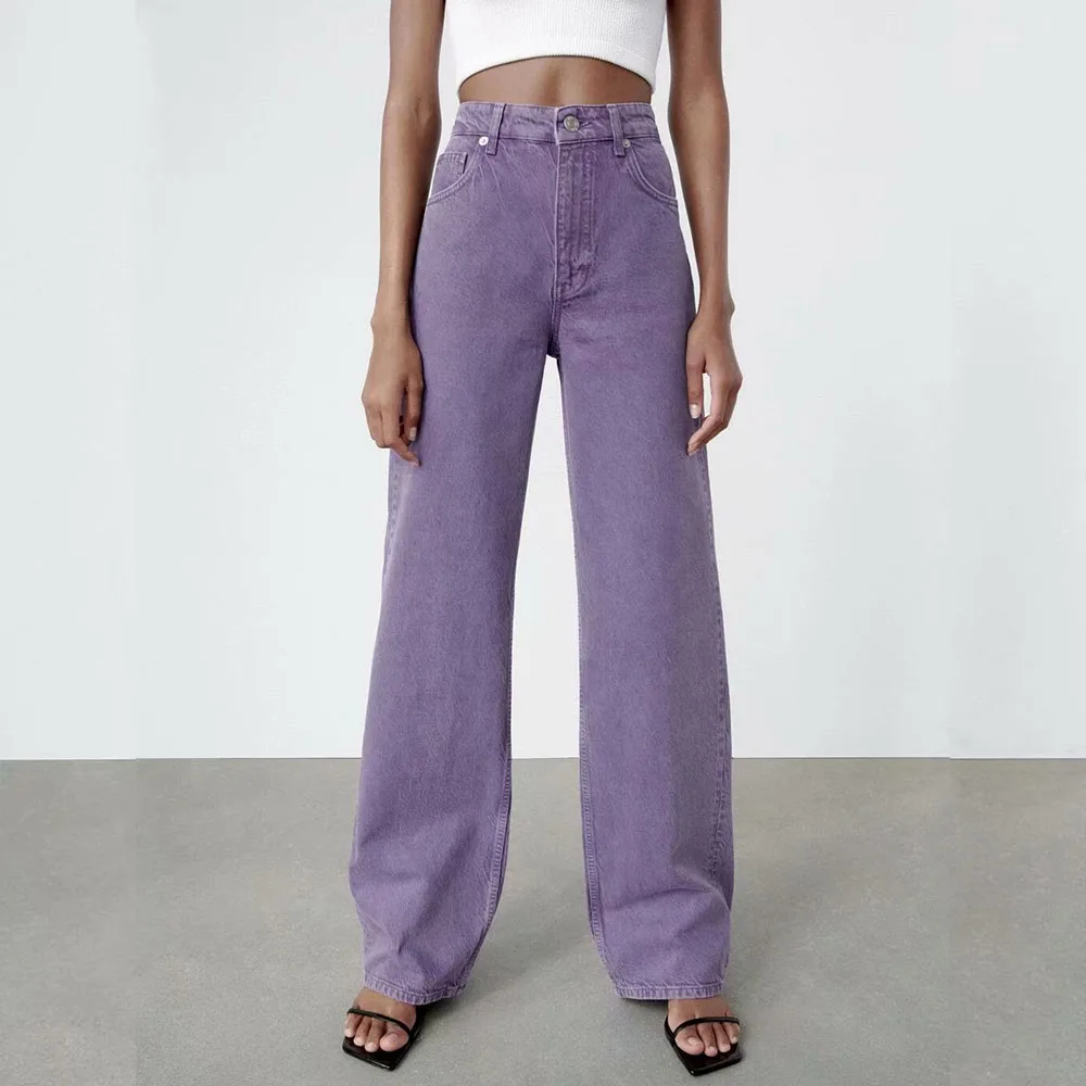 

Женские джинсы с широкими штанинами, винтажные брюки из денима до щиколотки на молнии с высокой талией, весна-осень 2021