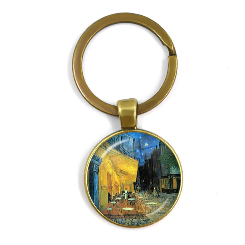 Классические Ван Гог искусство Звездная ночь подсолнухи брелок с фокусным