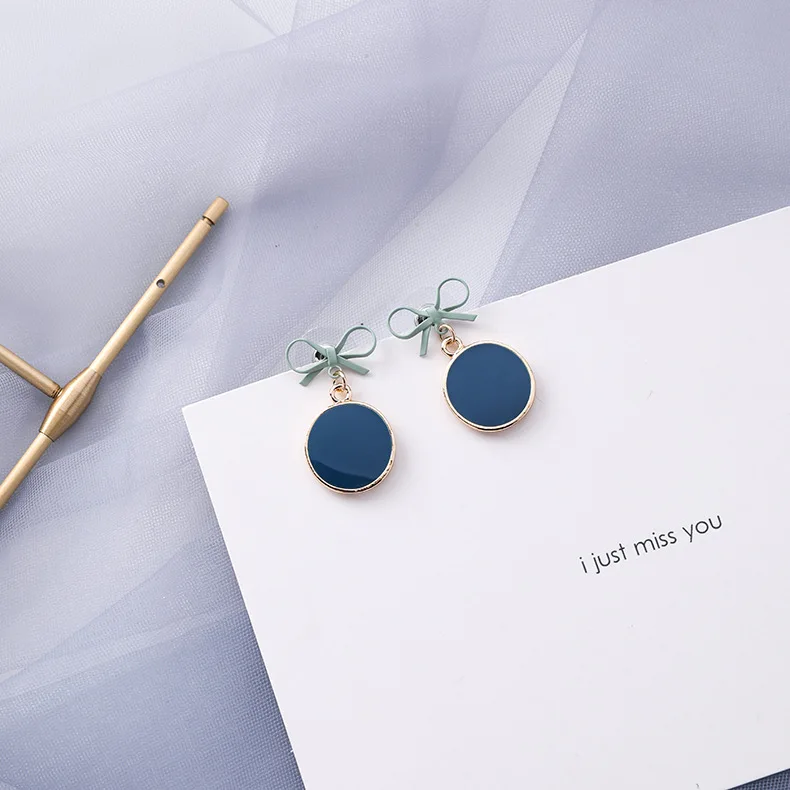 

Wholesale blue grey earrings ear beauty stud fashion jewelry eardrop triangle earring women female jewel accessories girl gifts