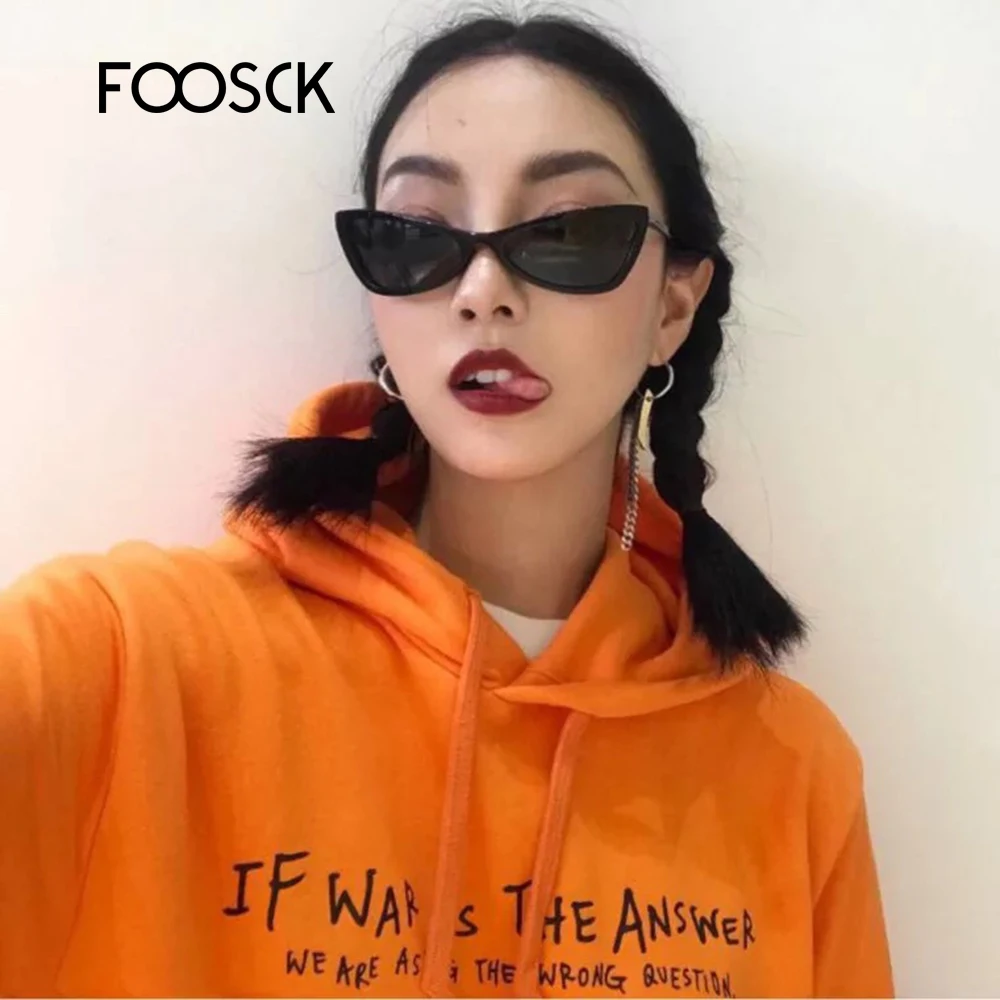 Женские солнцезащитные очки в стиле ретро FOOSCK винтажные недорогие кошачий глаз