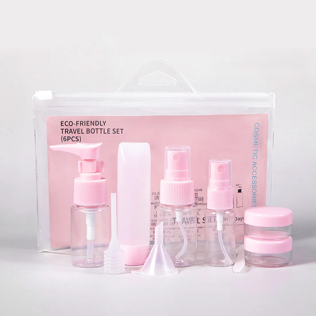 

9 piece set Travel sub-bottling Skincare cosmetics portable empty bottle Press the bottle Small watering can, canister set