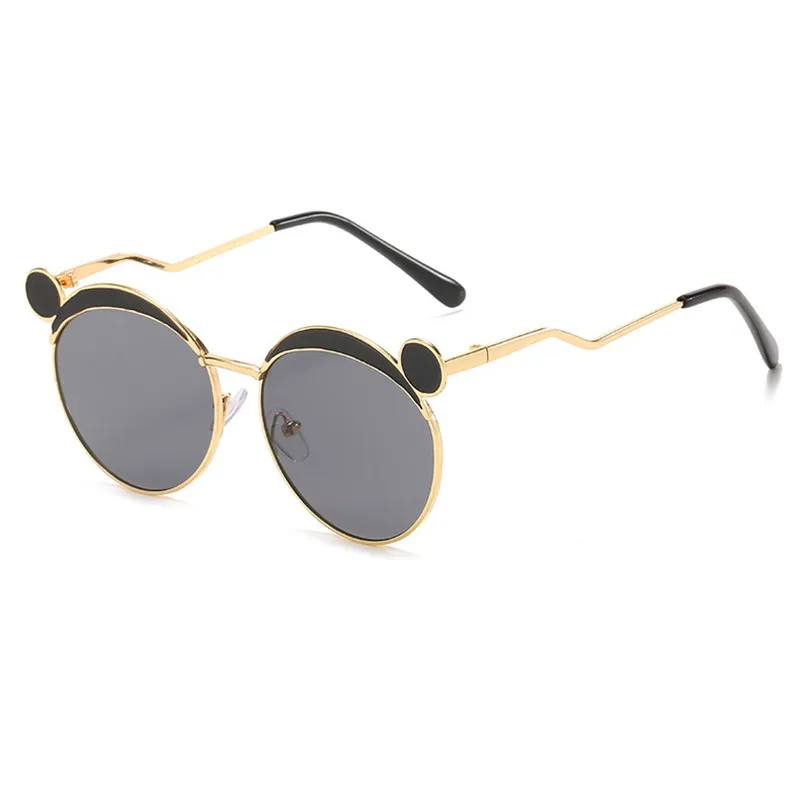 

Детские Модные солнцезащитные очки в металлической оправе с рисунком медведя, детские очки для мальчиков и девочек