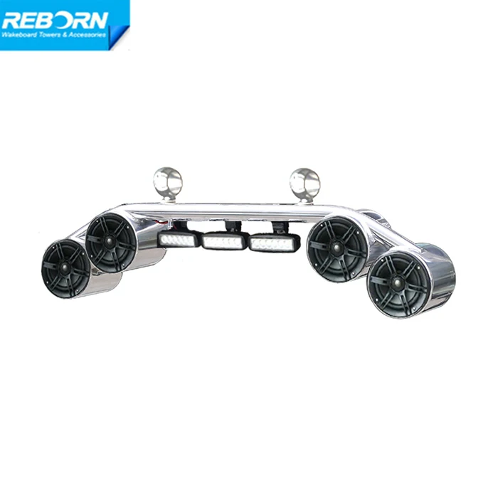 Реборн Лодка Вейкборд Башня колонка 4 динамика и 3 светодиодных лампы combo
