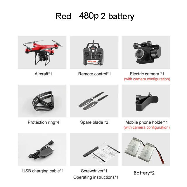 Red 480p 2battery Профессиональный радиоуправляемый Дрон с регулируемой HD камерой 1080P дистанция 200 м Радиоуправляемый вертолет Wifi FPV 25 мин Летающий Квадрокоптер - Цвет: Red 480p 2battery