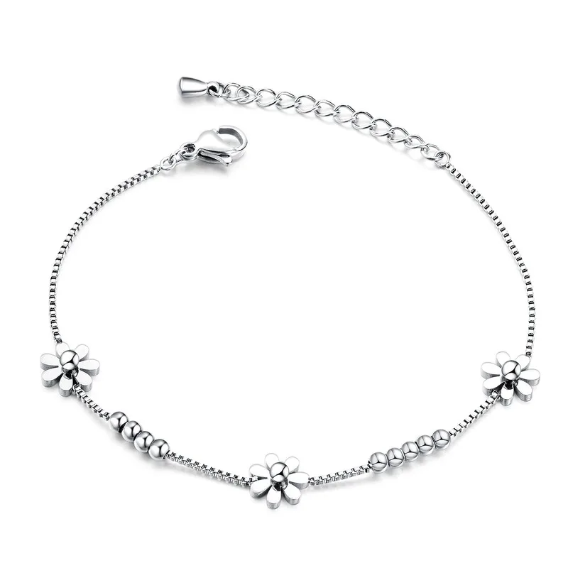 

Titanium Steel Flower Box Chain Bracelet Fashion Temperament Girl Goddess Gift