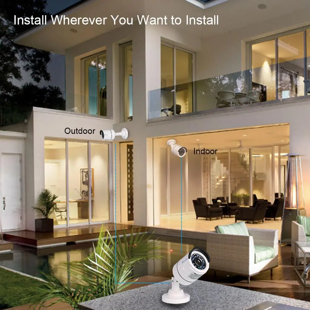 Камера видеонаблюдения Techage инфракрасная камера безопасности с функцией ночного