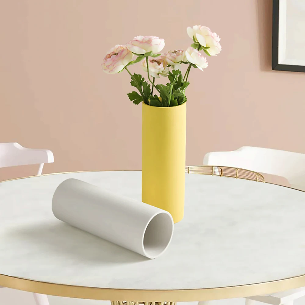 

Nordic Straight Ceramic Vase Decoration Home Decor Modern Luxury Large Vase Table Wedding Living Room Decoration Household Gifts