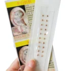 Потеря веса, розовое золото, Хрустальный драгоценный камень, позолоченные бусины 24k, прозрачная лента, наклейка для аурикулярной терапии, семена ушей, акупунктура, семена