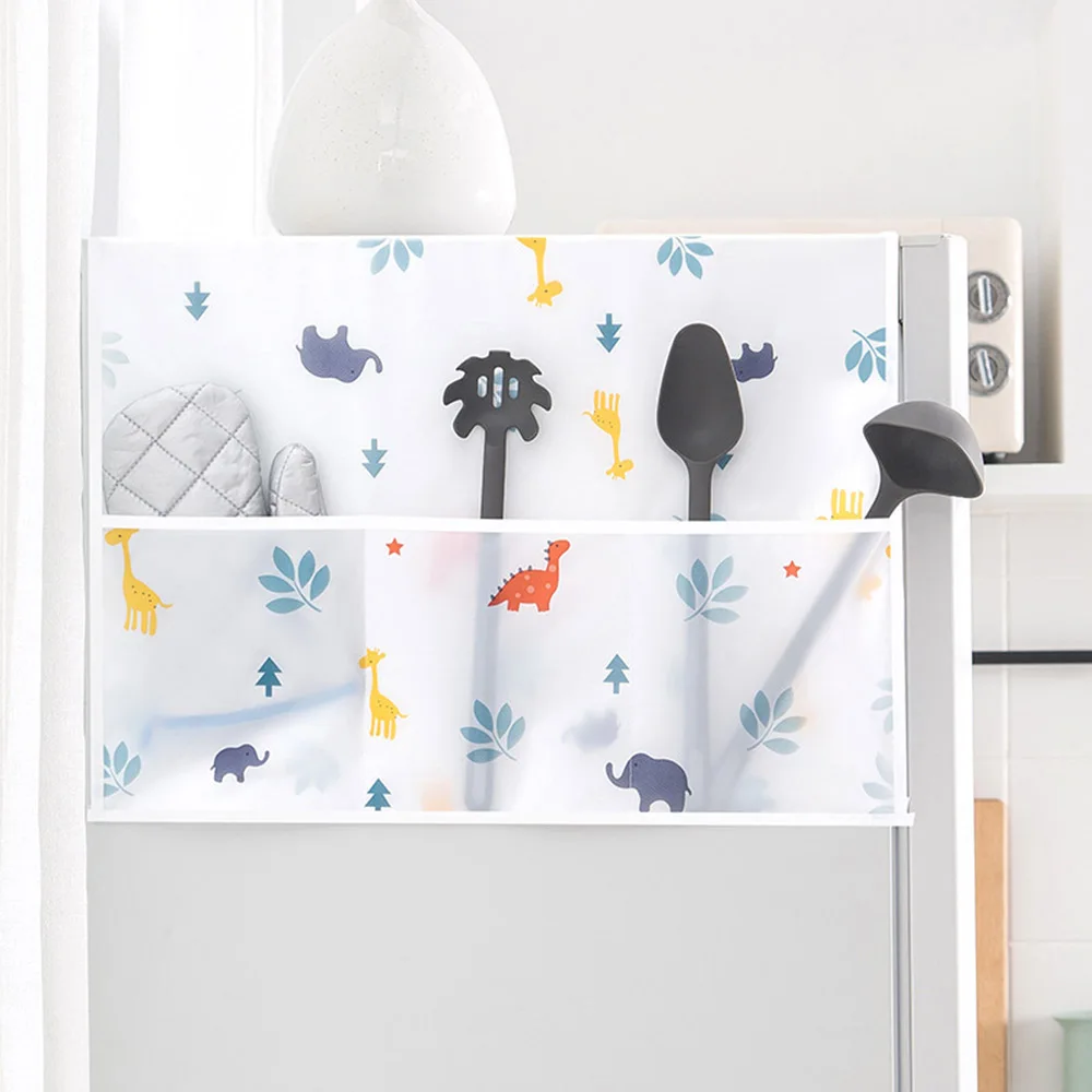 

1PC Refrigerator Dust Cover Multifunctional Refrigerator Cover PEVA Waterproof Durable Household Cleaning Protective Pad Decor